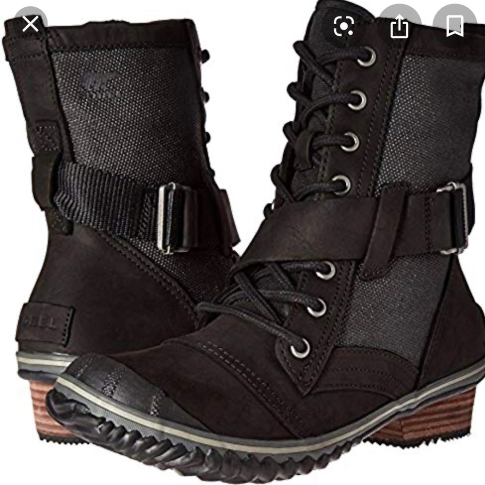 Sorel slimboot lace. Black/dark grey. Sold out